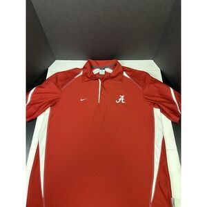 Nike Dri Fit Polo‎ Shirt Alabama Crimson Tide Red Mens Large L